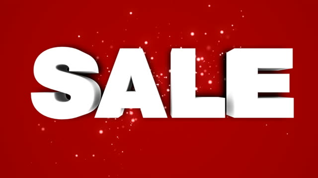Large red 3D sale animation. Great for all holiday and seasonal offers.